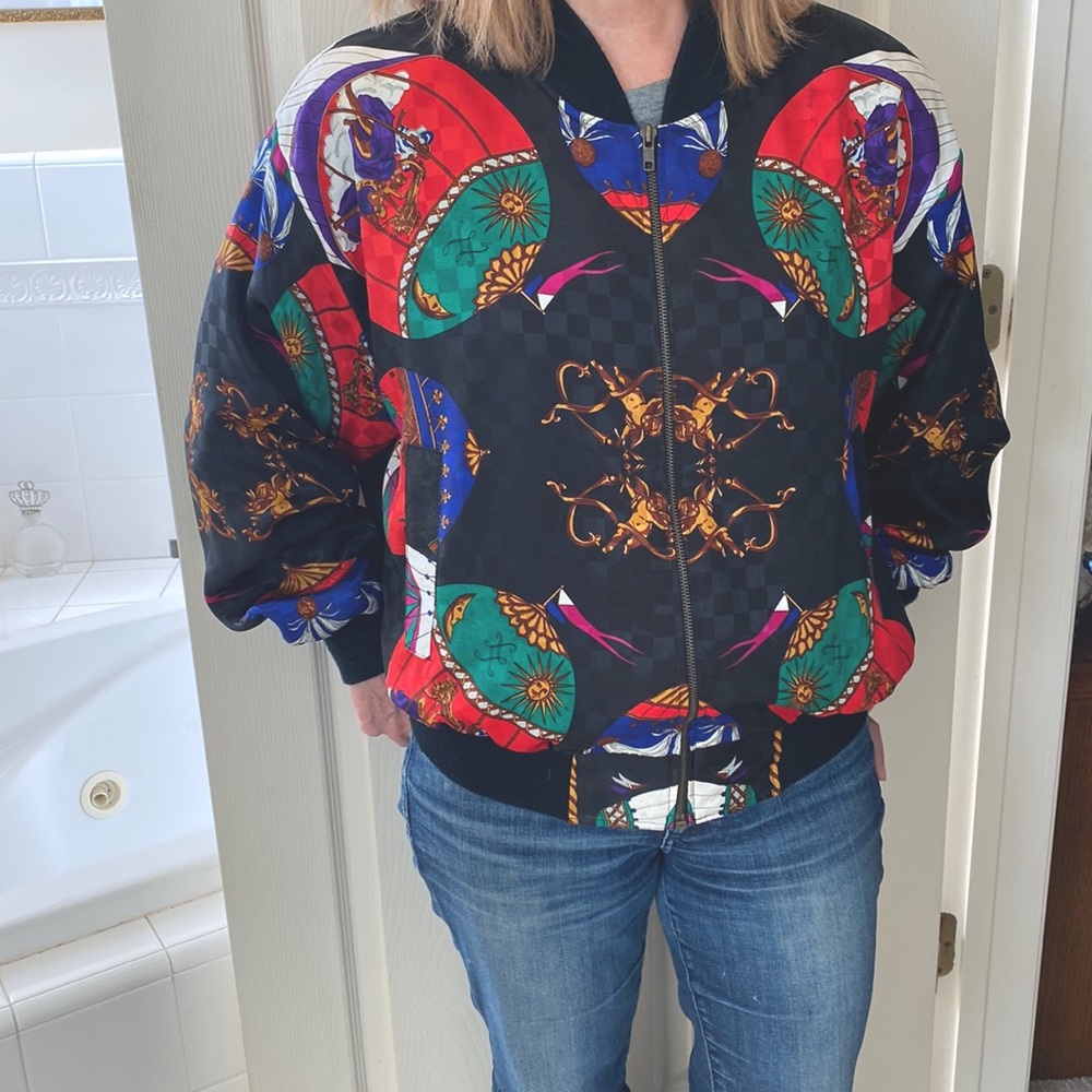 Satin bomber Baroque OS-Jacket full zip
